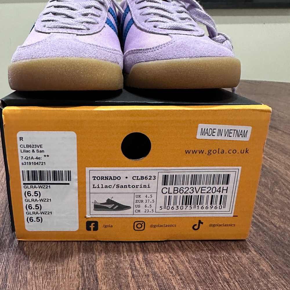 New Gola Tornado Sneakers Lilac/Santorini Size: 6.5 - Picture 11 of 11